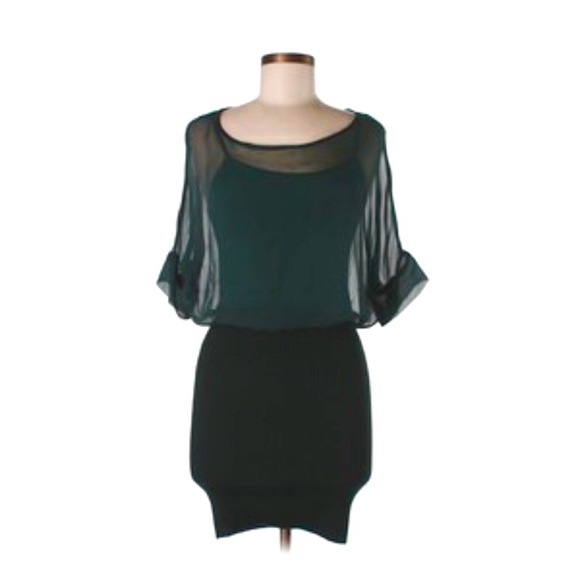 Anthropologie Dresses & Skirts - Anthro Hunter Green Silk Peplum Sweater Mini Dress Anthropologie Dresses & Skirts - Anthro Hunter Green Silk Peplum Sweater Mini Dress